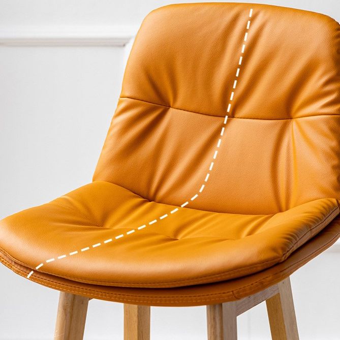 Modern Wood Kitchen Dining Room Armless Stool Low Back Bar Stool