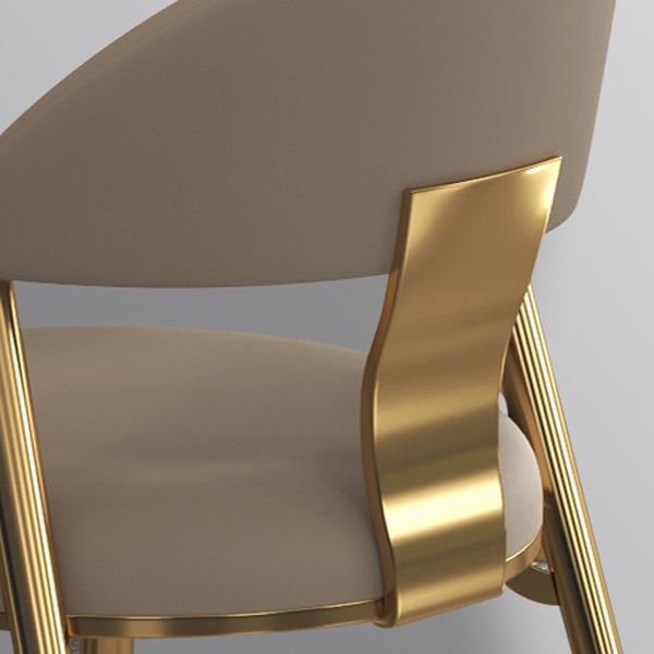 Dining Room Armless Side Chair Glam Faux Leather Dining Chair