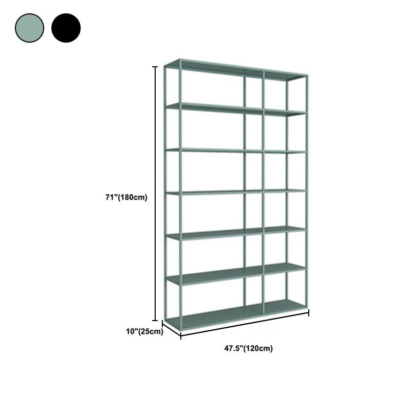 Vertical Metal Frame Bookshelf Modern Open Storage Bookcase , 10" W X 71" H