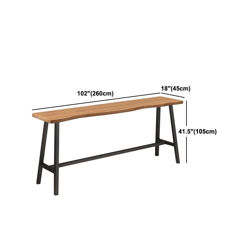 1/4 Pieces Industrial Iron Bar Table Set Rectangle Pine Wood Bistro Set with Footrest