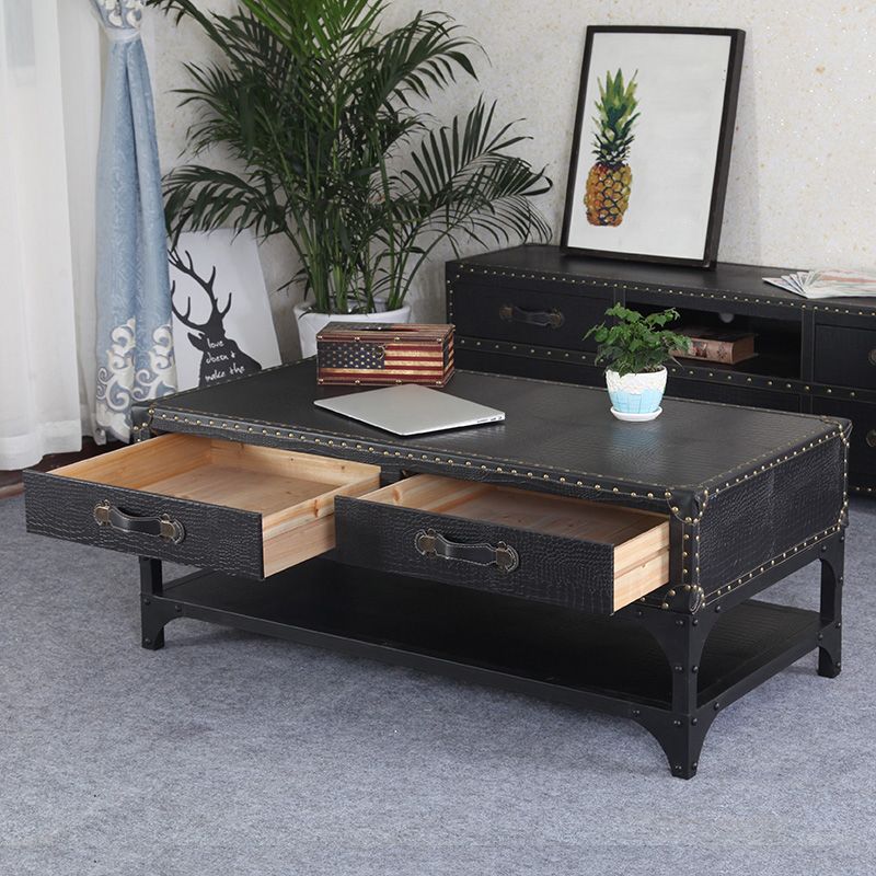 French Country Distressed Cocktail Table Wooden Coffee Table Set for Living Room
