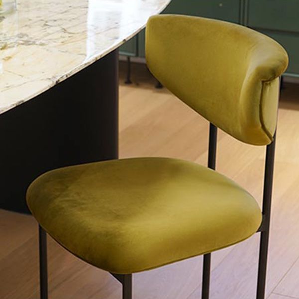 Black Iron Frame Dining Chairs Modern Armless Open Back Dining Side Chair