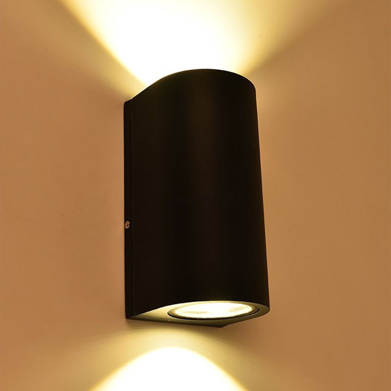 Aluminum Geometric Shaped Wall Sconce Minimalistic Black LED Wall Mount Light for Patio