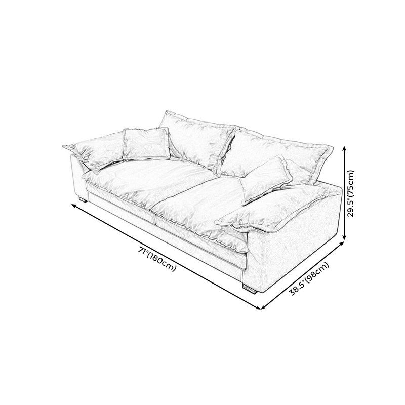 Stain Resistant Sofa Couch Square Arm Sofa Set with Pillows in Grey