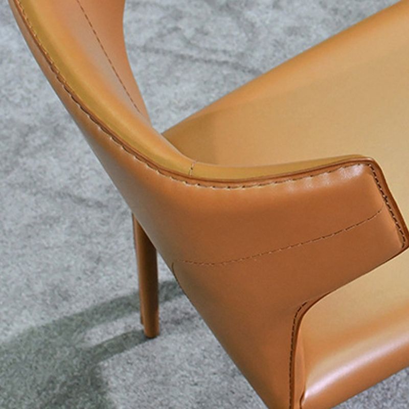 Contemporary Faux Leather Kitchen Chairs Wingback Side Chairs