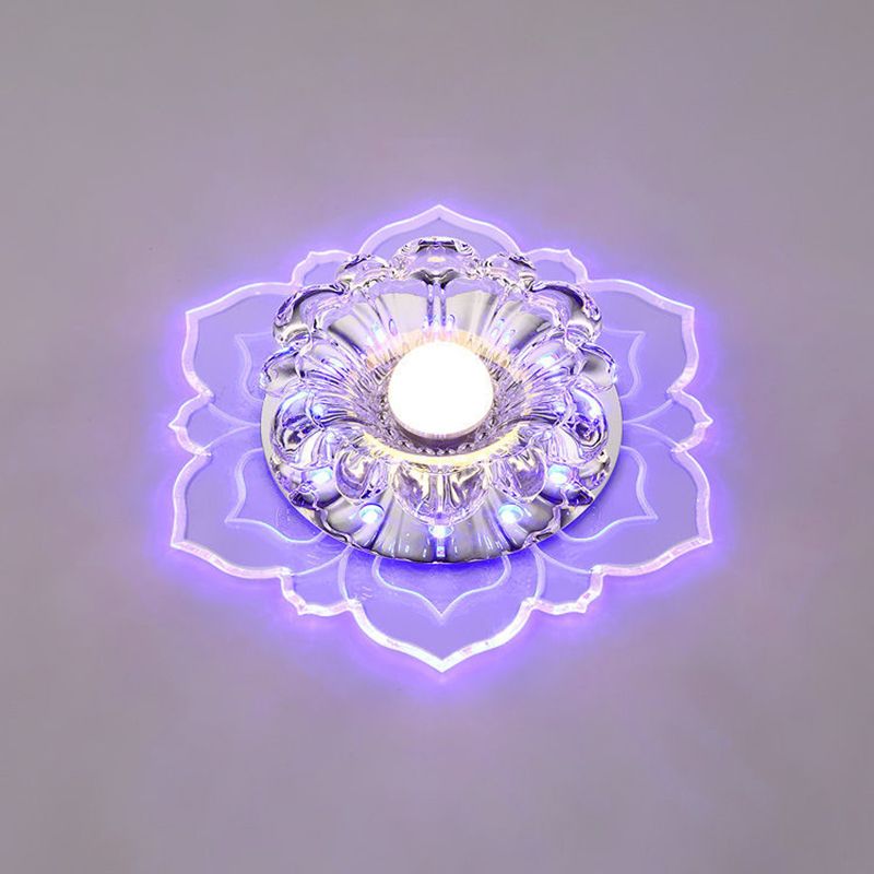 Blossom Shade Crystal Flush Light Moderne stijl Helder LED-plafondlamp voor foyer