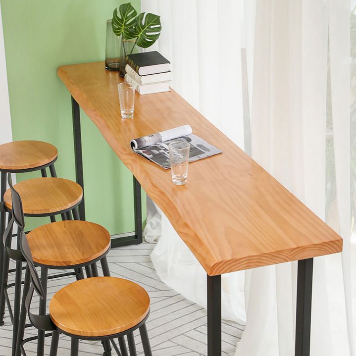 Tavolo da pranzo a barre rettangolo contemporaneo tavolo da bar in legno con base a slitta