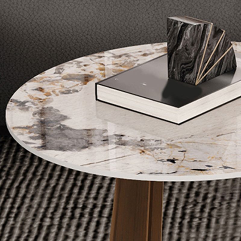 White Minimalist Slate End Slide Table Pedestal Sofa Corner Table