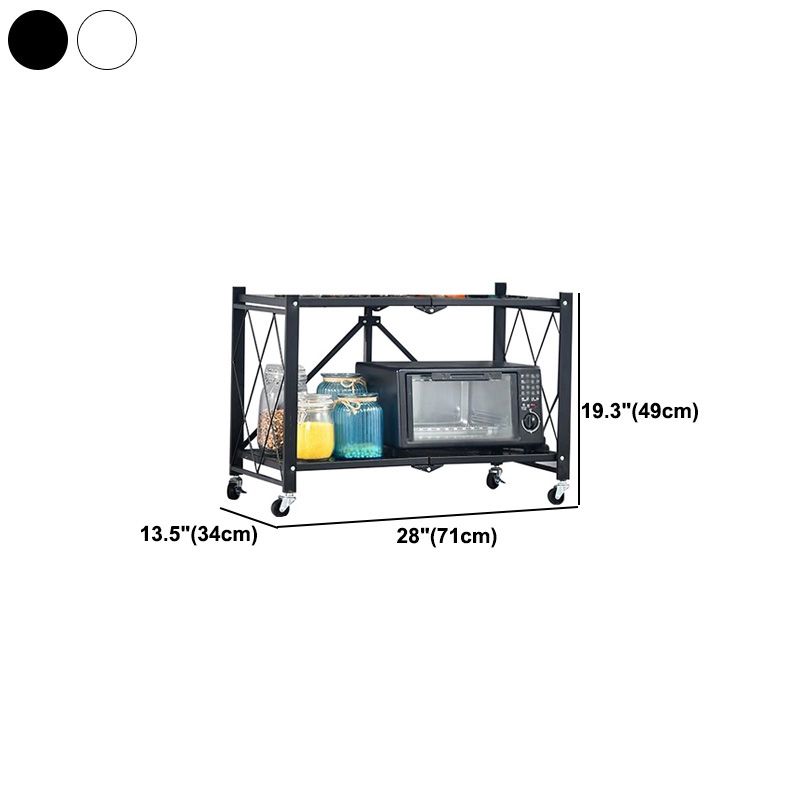 Industrial Folding Etagere Bookshelf Metal Open Bookshelf with Caster Wheels