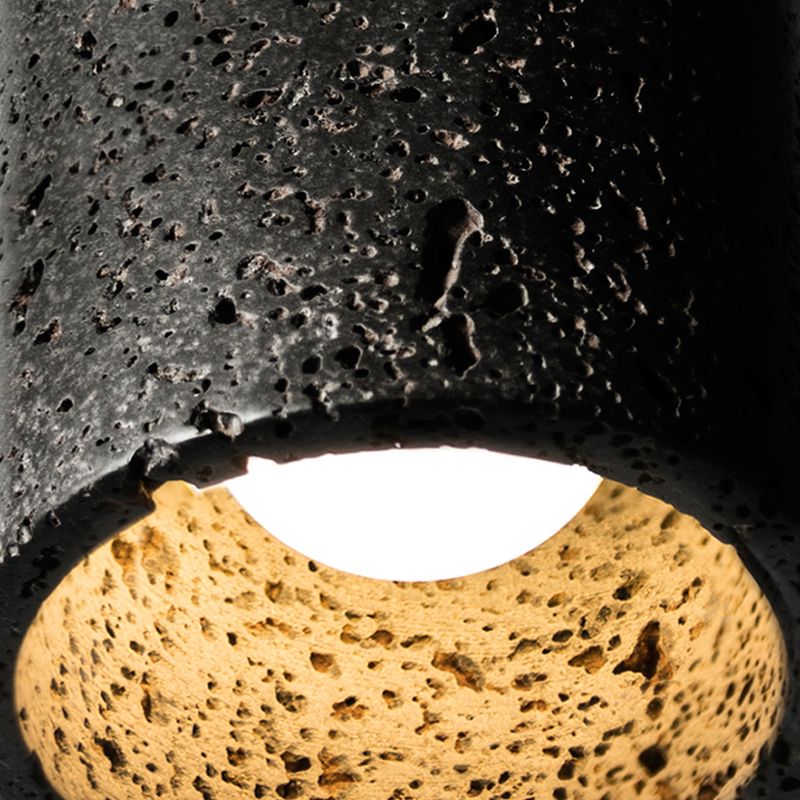 Cement Modern Pendant Light 1-Light Cylinder Ceiling Light Fixture for Dining Room