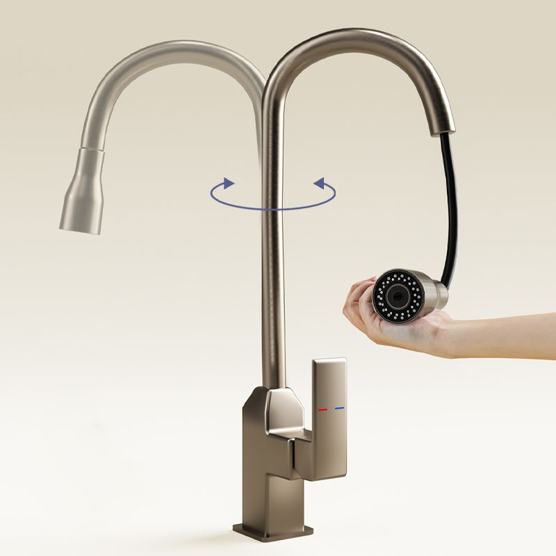 Modern Pull Down Pot Filler One Handle High Profile Filler with Sprayer