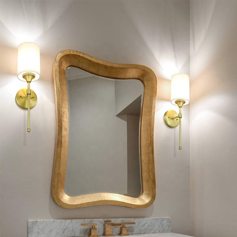 Simple Geometric Wall Lamps Fabric Wall Light Fixtures for Bedroom