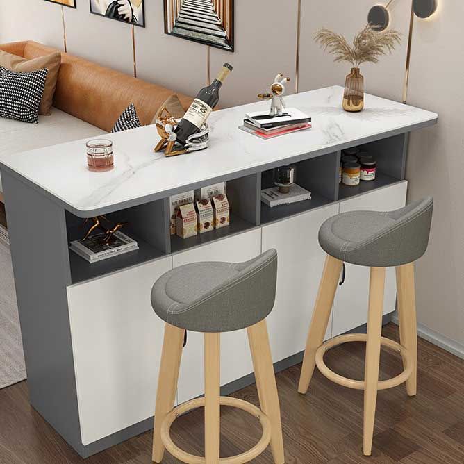 Indoor Contemporary Bar Dining Table Rectangle Bar Table with Cabinet