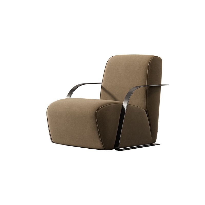 Tight Back Square Arms with Fabric Seat Arms Included Solid Color Arm Chair