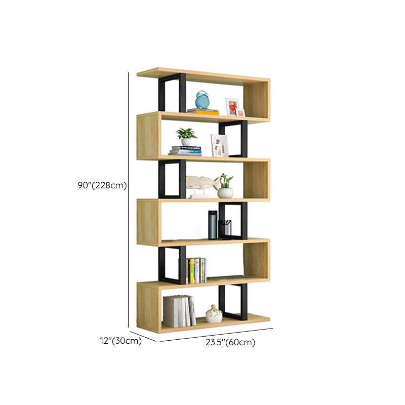 Scandinavian Wood Open Back Shelf Bookcase with Shelves for Home Office