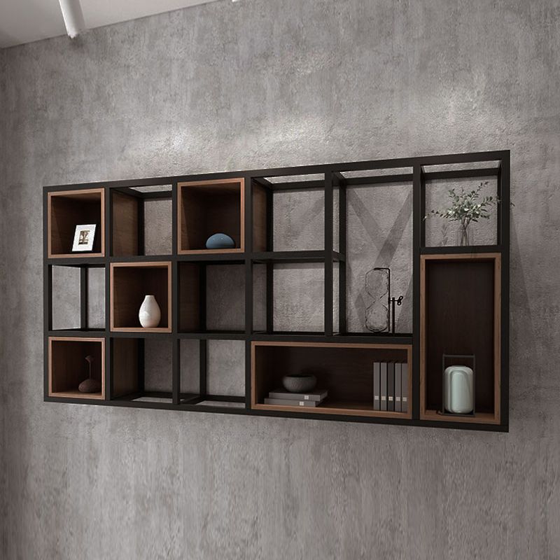 Modern Style Bookcase Wall Mounted Pine Wood Bookshelf for Home Office