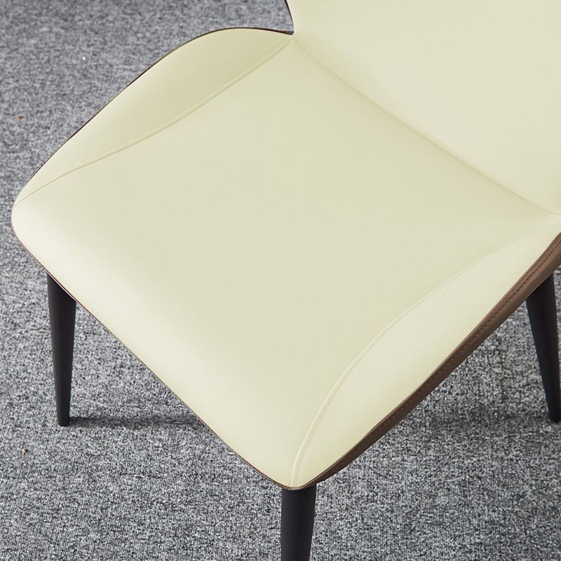 Home Dining Room Chair Faux Leather Side Wingback Armless Chair