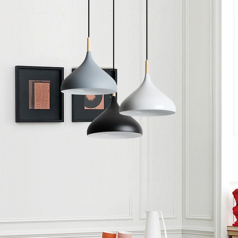 1 Light Metal Suspension Pendant Modern Wavy Dining Room Hanging Light Fixtures