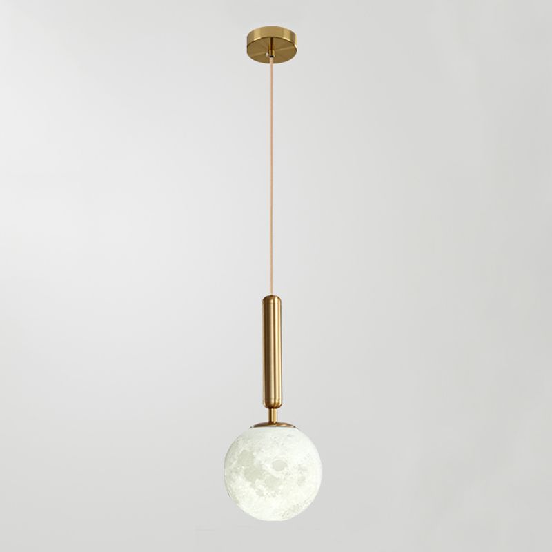 Modern Style Spherical Shade Hanging Light Plastic 1 Light Pendant Lamp for Bedside