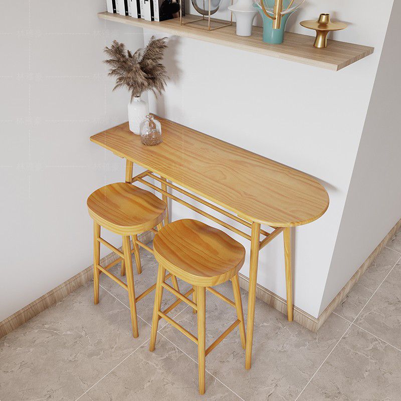 Pine Wood Counter Table Set Contemporary 1/3 Pieces Bar Table Set