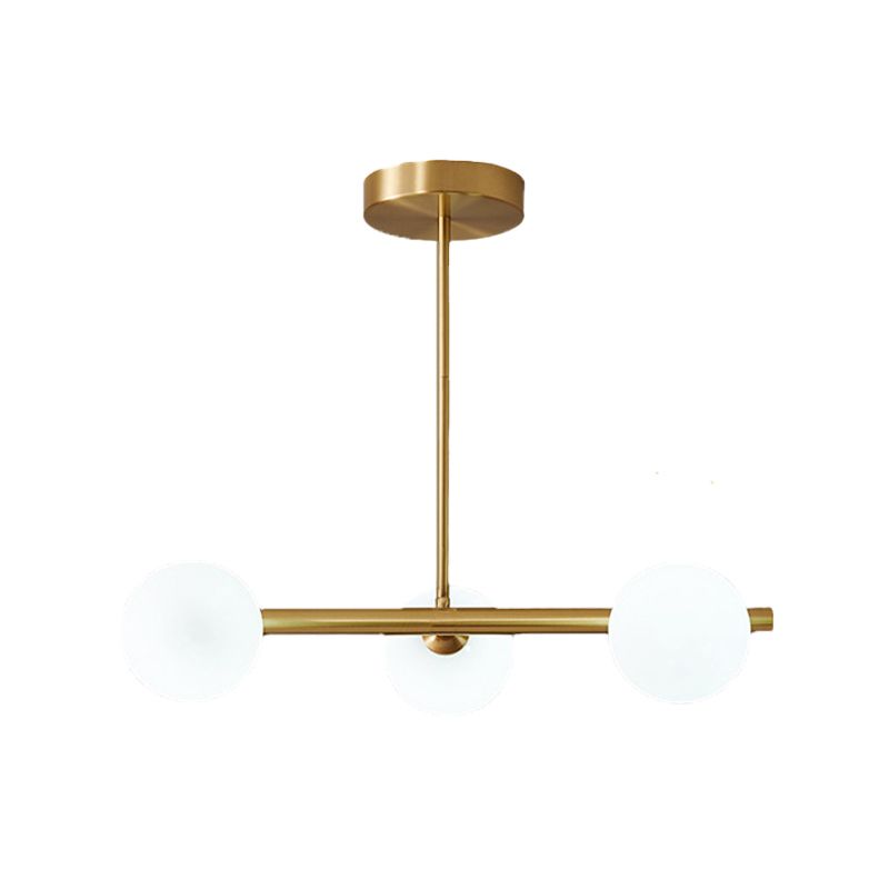 Modern Simple Hanging Lamp Glass Ball Shape Shade Island Light Fixture for Living Room