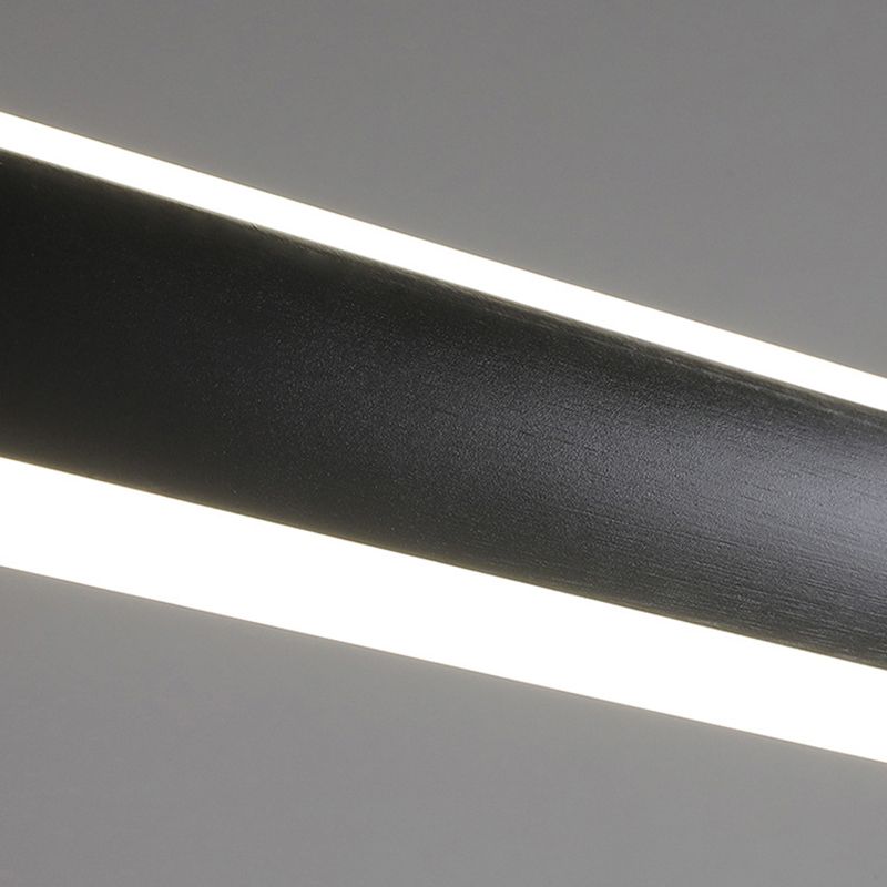 Metal Linear Chandelier Light Fixture Simple LED Island Pendant for Dining Room