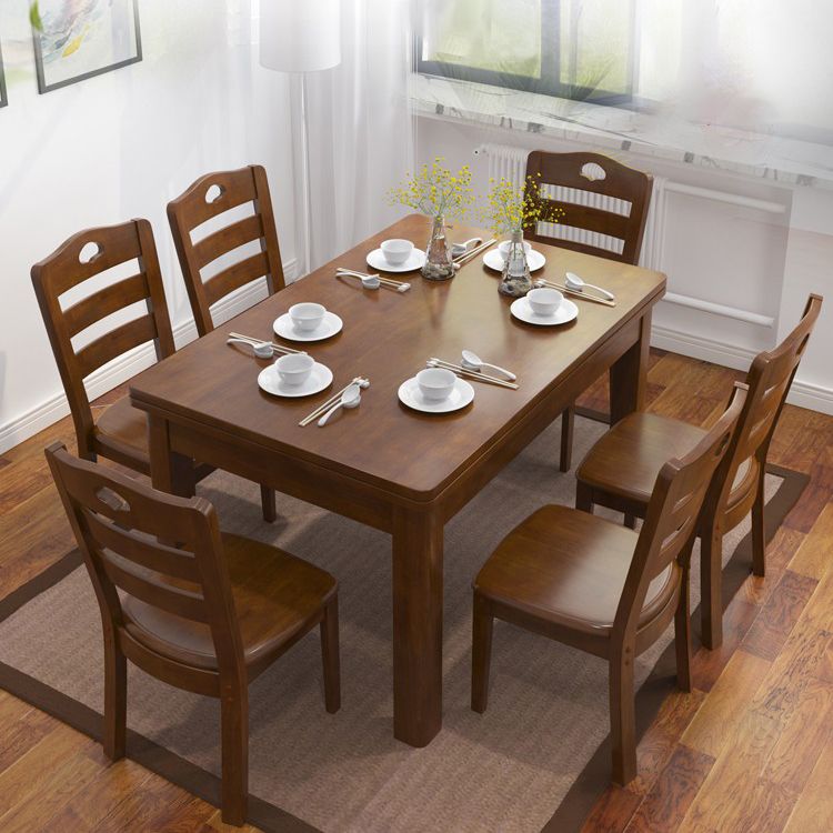 Traditional Standard Solid Wood Dining Room Set of Rectangle Shape for Kitchen Table Set
