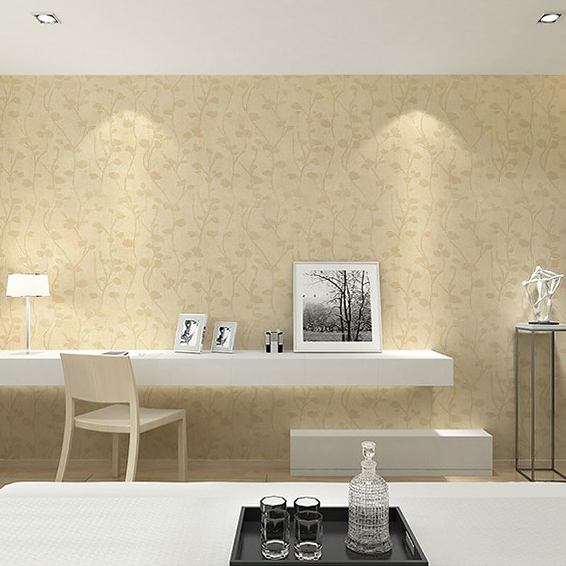 Shimmer Vinyl Plant Wallpaper Rust Peel and Stick Removable Wall Covering, 19.5' L x 23.5" W