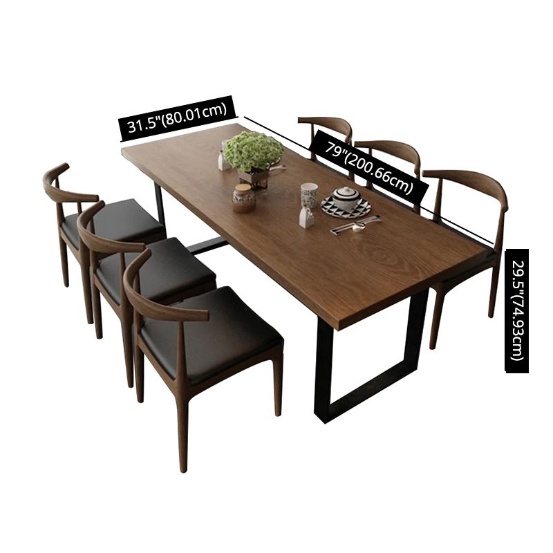 Industrial Style Solid Wood Top Dining Room Set with Rectangle Shape Dining Set for Kitchen