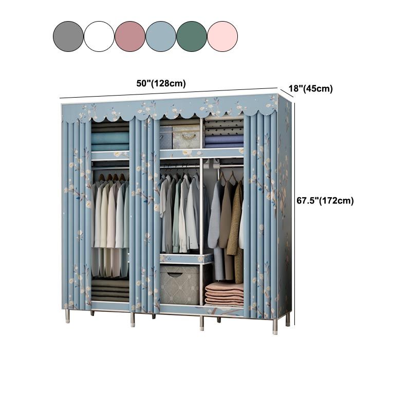 Modern Style Wardrobe Metal Bedroom Wardrobe Closet with Shelves