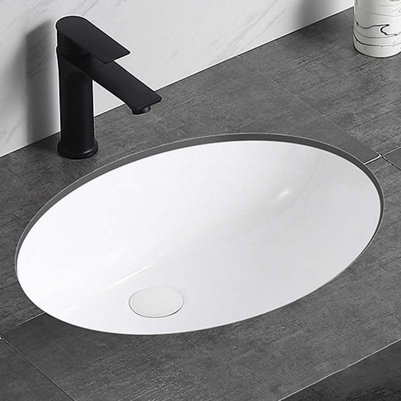 Modern Bathroom Sink Pop-Up Drain Overflow Hole Vessel Sink with Faucet