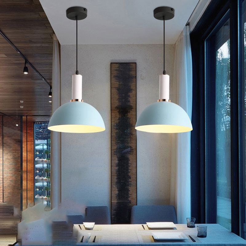 Pendant de style nordique Macaron Light Metal 1 lumière suspendue Lumière pour le chevet