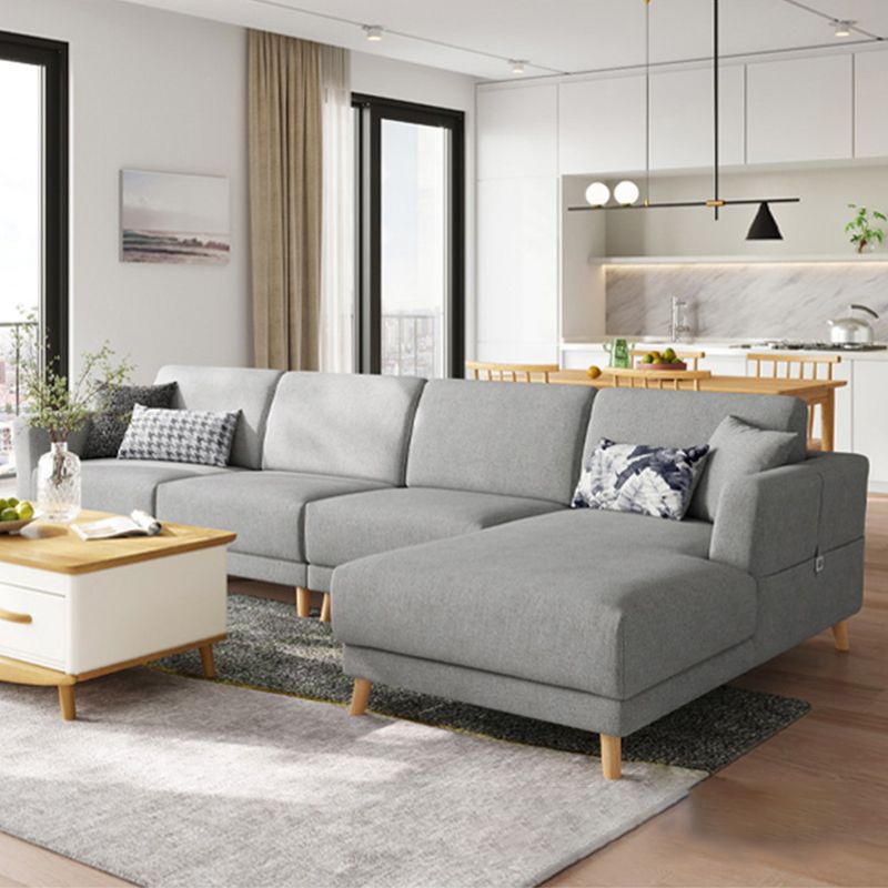 Scandinavian Fabric Sectional sofa Square Arm Sectional Sofa for Apartment