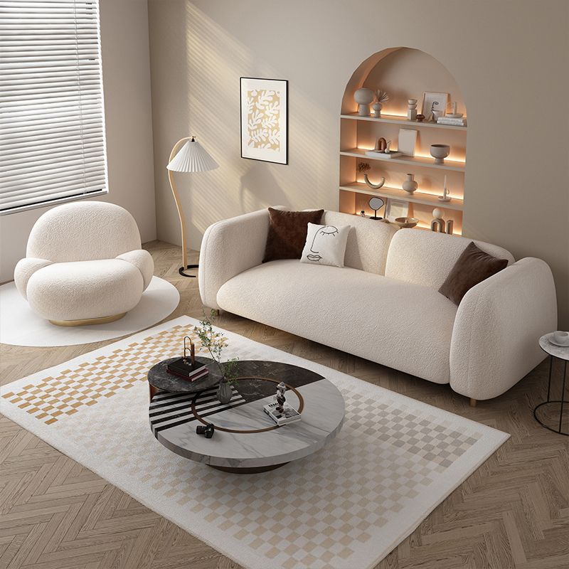 Contemporary Tight Back Standard Settee Tuxedo Arm Sofa for Living Room