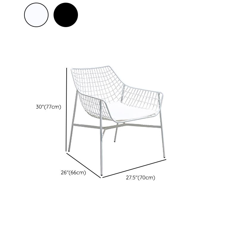 Industrial Dining Chairs Iron With Arm Open Back Outdoor Bistro Chairs