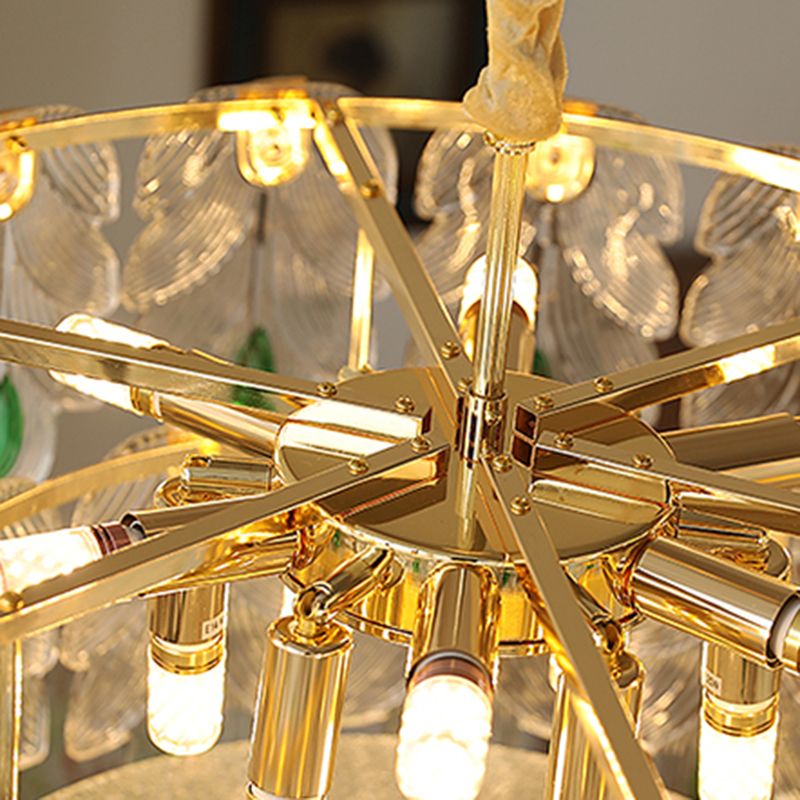 Candeleras colgantes de geometría de estilo contemporáneo Candeliers colgantes de vidrio en oro