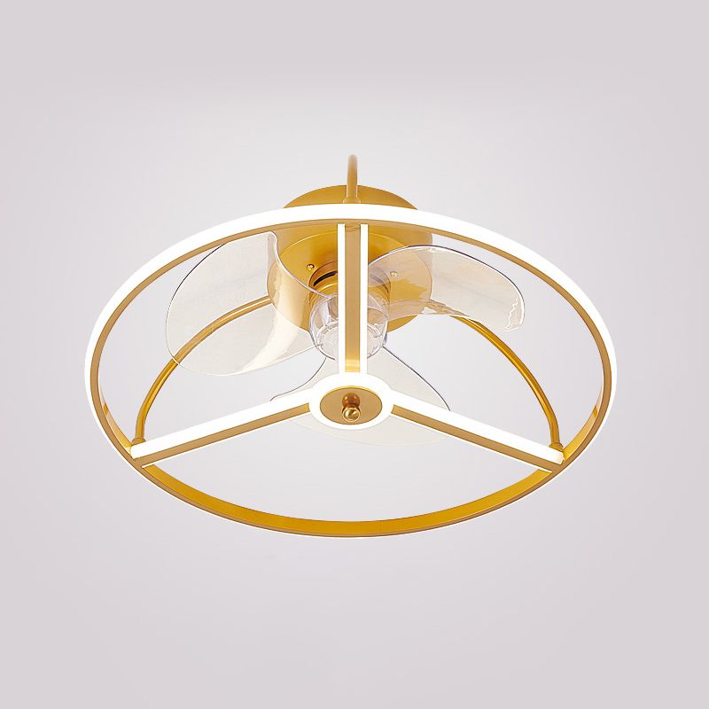 Minimalistische Halo -Ring -Form -Lüfterbeleuchtung Metall Schlafzimmer Halbblöcke Deckenleuchte