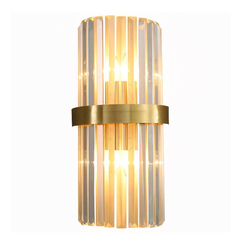 Post-Modern Wall Sconce Gold Wall Light Fixture with Crystal for Bedroom