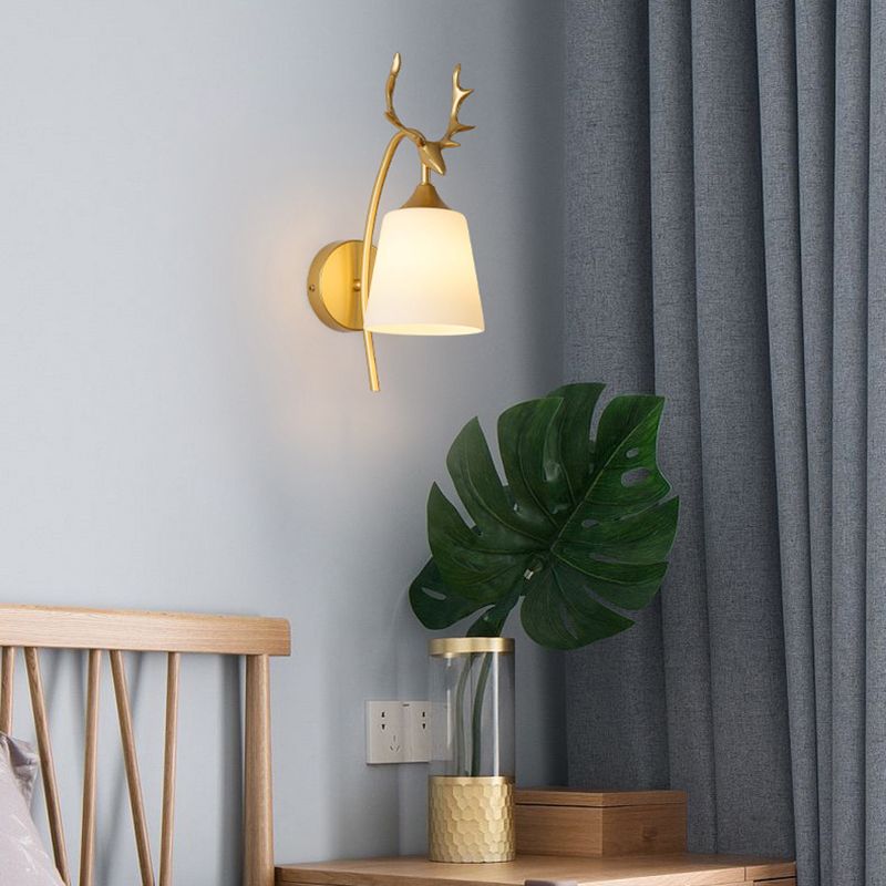 Glass Geometric Wall Light Fixture Modern 1-Light Wall Sconce Light