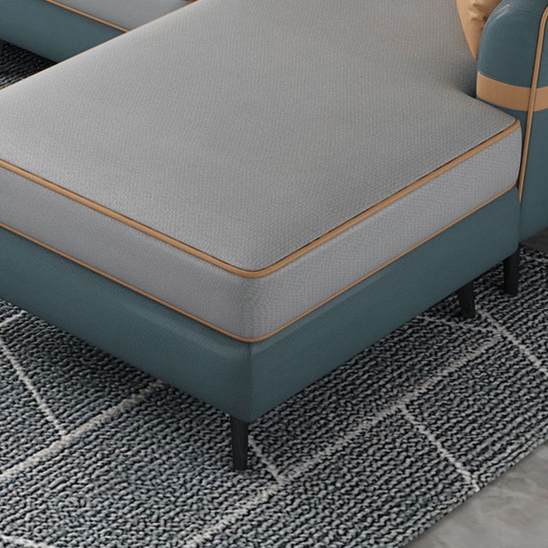 Modern 29.52 " H Faux Leather Flared Arm Sofa & Chaise for Living Room