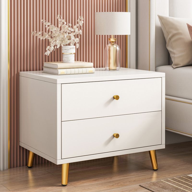 Contemporary Solid Wood Nightstand Drawer Storage Night Table