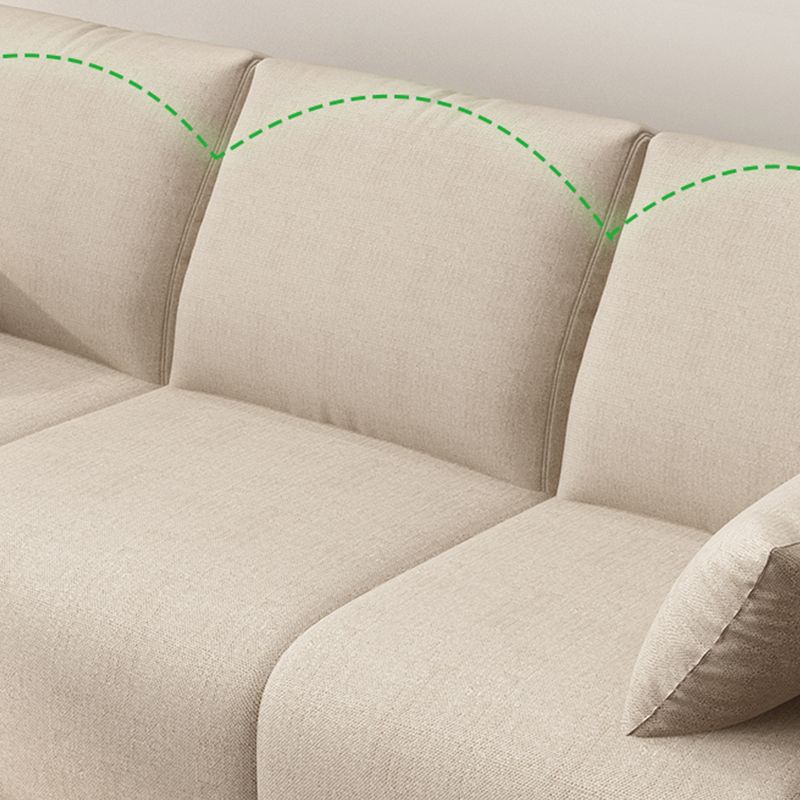 Contemporary Tuxedo Arm Standard Sofa with Bolster Pillows for Living Room, Apartment