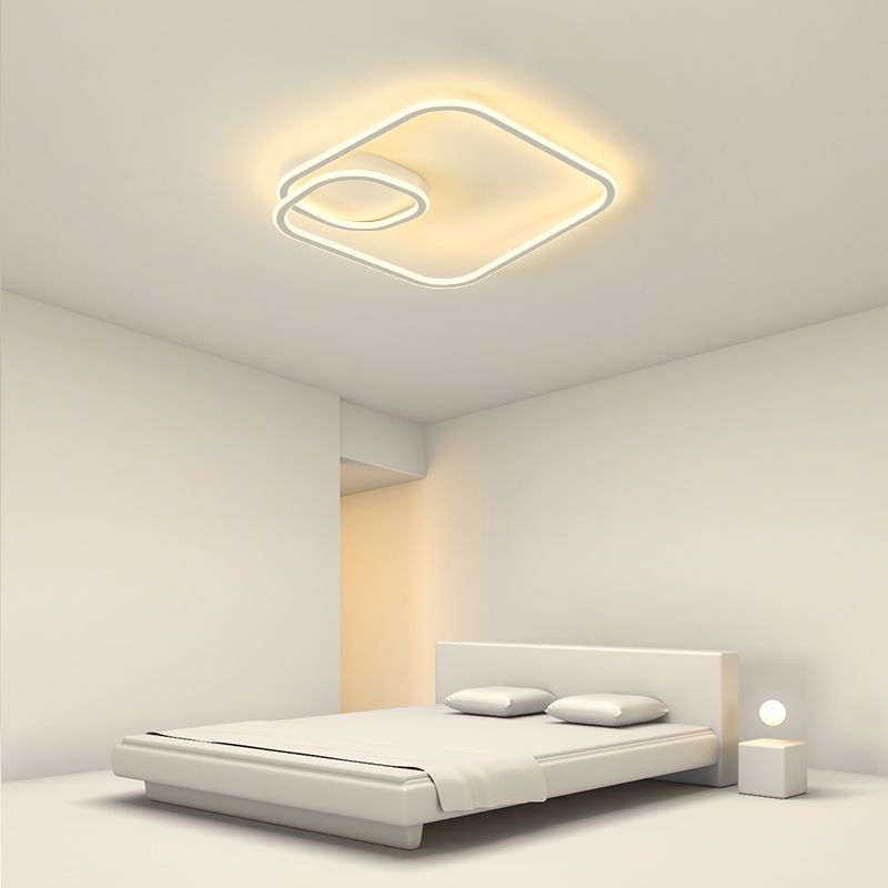 Contemporary Linear Flush Light Fixture Metal 1 Light Flush Mount Ceiling Light