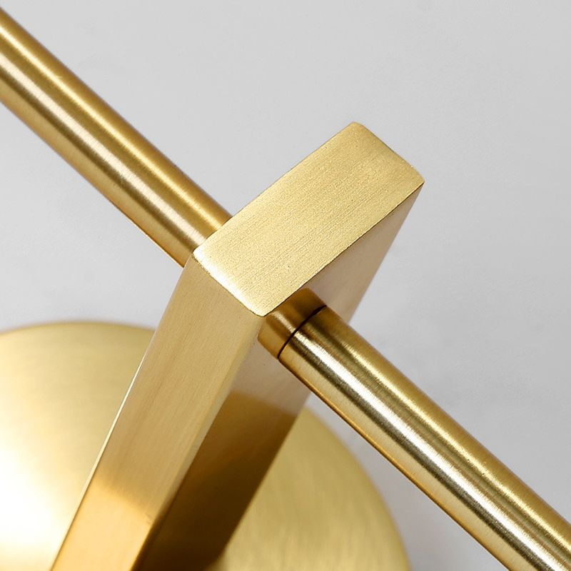 Nordic Style Metal Wall Light Geometric Gold Wall Sconce with Crystal for Bedroom
