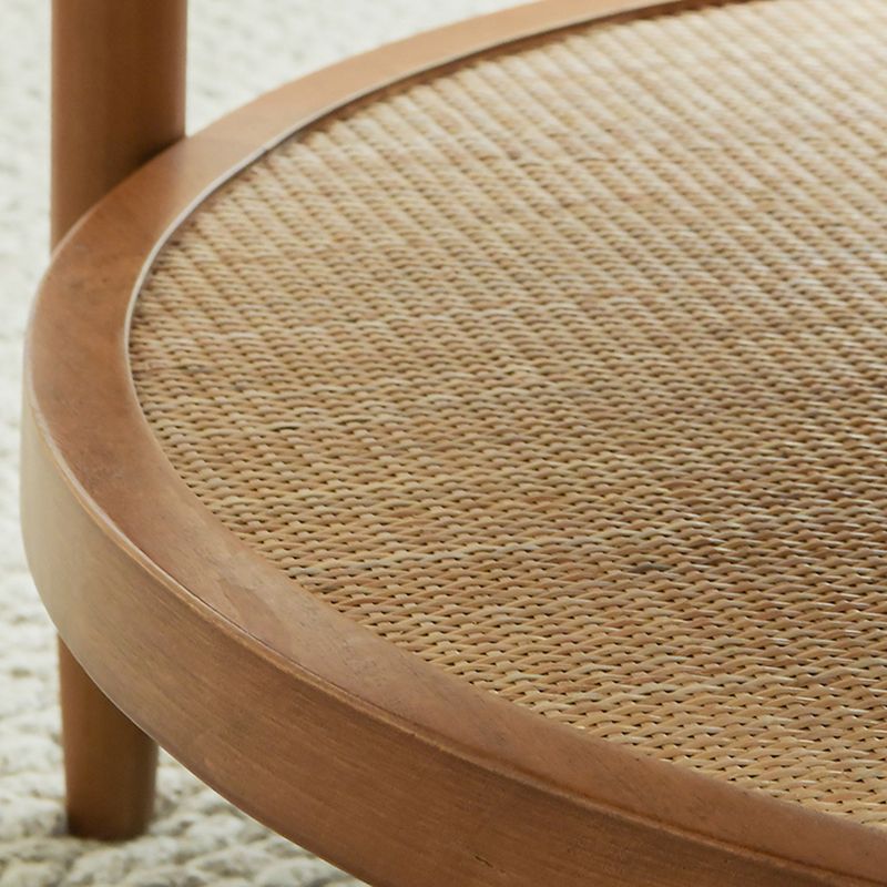 Scandinavian 4 Legs Coffee Table Round Wooden Coffee Table for Bedroom