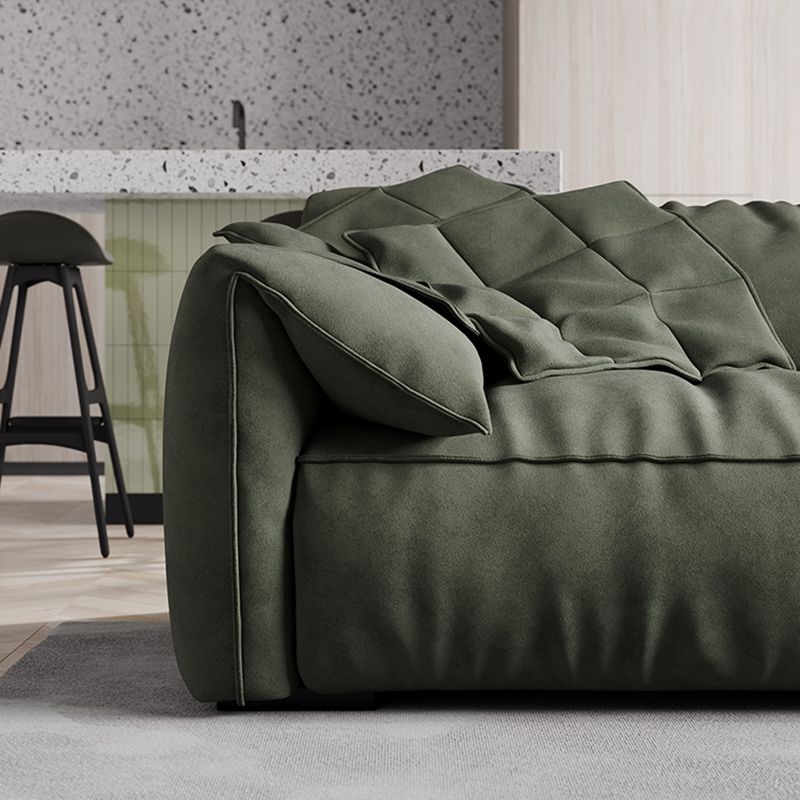 Forest Green Modern Sofa 39"W with Tight Back Wide Square Arm