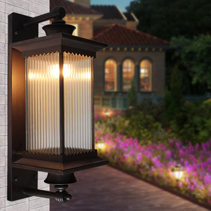 Simplicity Geometric Wall Sconces Metal 1 Light Wall Lighting Ideas in Brown