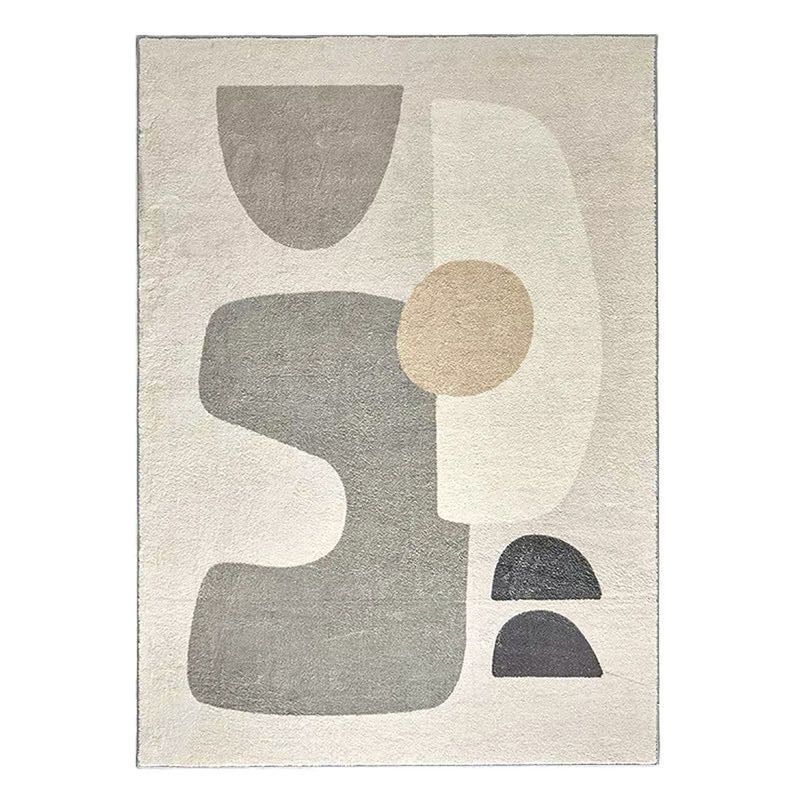 Rectangle Shape Geometric Pattern Rug Stain Resistant Loom Rug for Bedroom