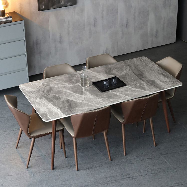 Eettafel van gesinterd steenblad voor restaurant Industriële keukentafel met 4 poten