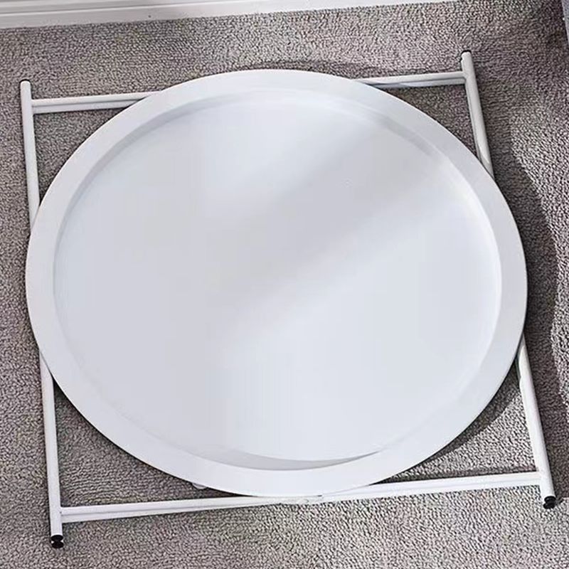 Mid-Century Cross Legs Side Table Metal Round Side End Table